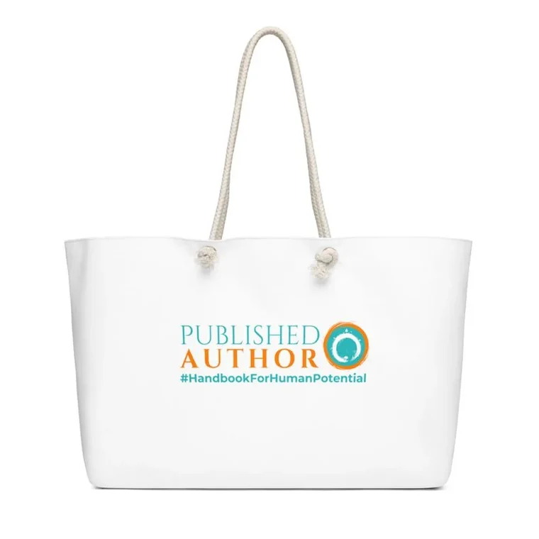 Published Authors Collection — Handbook for Human Potential merchandise: snapback hats, weekender bags, and tees